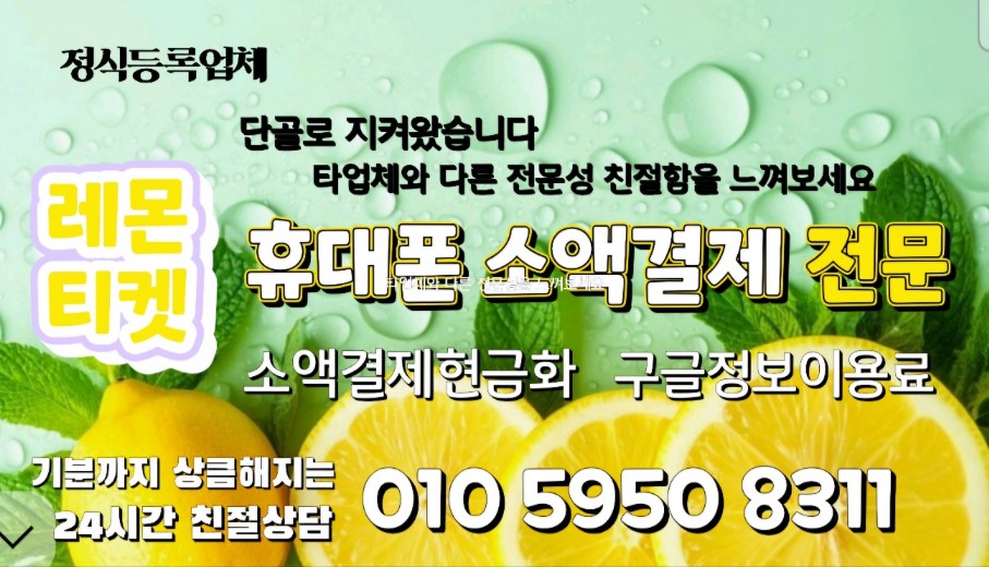 레몬티켓 소액결제 전문